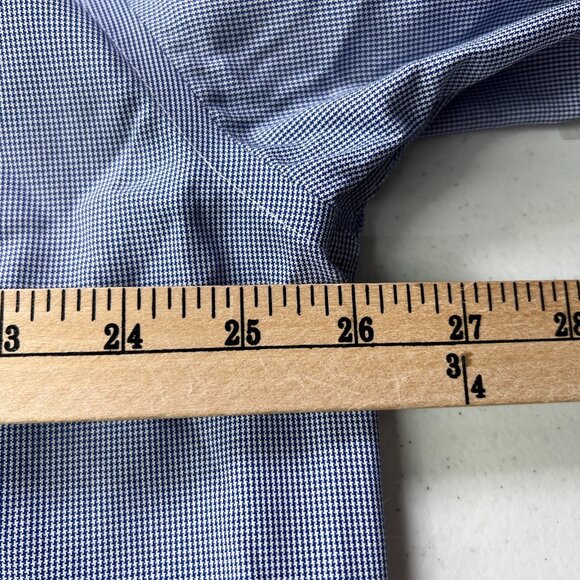 Jos A Banks Traveler Collection Shirt Mens 17–36 Blue Long Sleeve Button Down - Picture 7 of 8